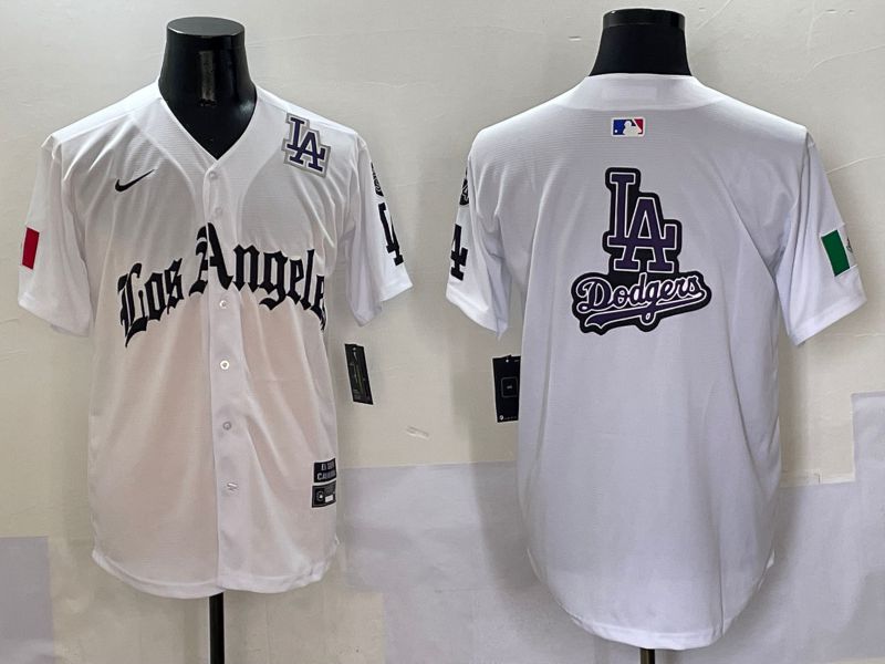 Men Los Angeles Dodgers Blank White Five generations Joint Name 2025 Nike MLB Jersey style 27->los angeles dodgers->MLB Jersey